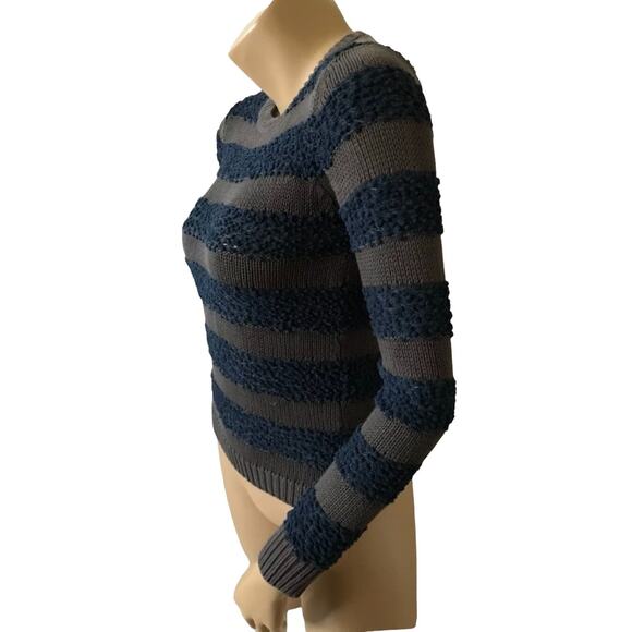 BCBGeneration XS Textured Striped Crew Neck Sweater NWT - Picture 2 of 6